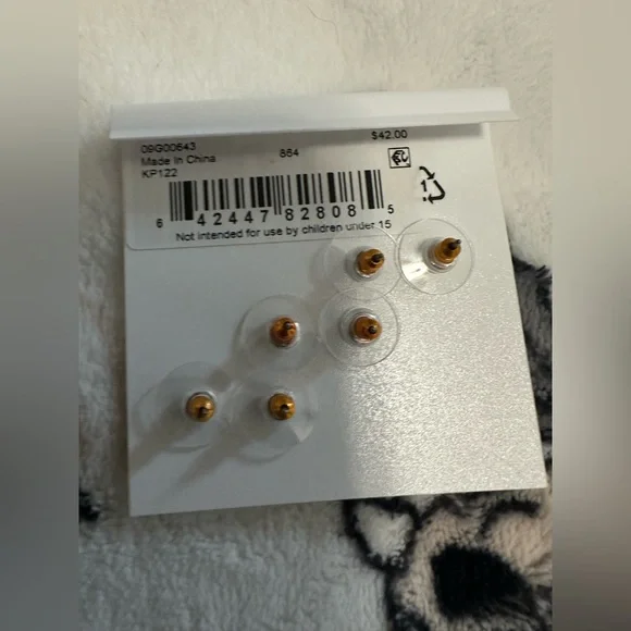 Karl Lagerfeld 3pc Set Crystal & Choupette Stud Earrings - Picture 6 of 6